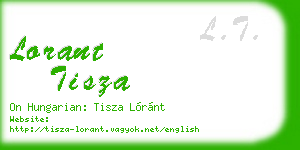 lorant tisza business card